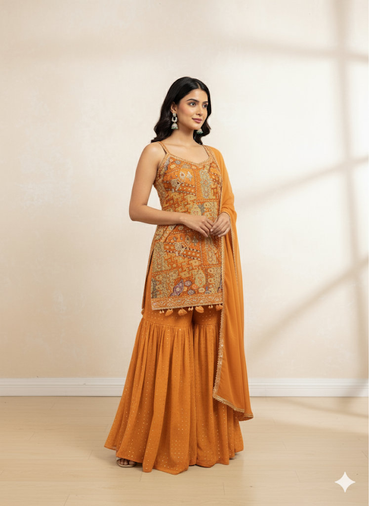 Beautiful designer sharara suit