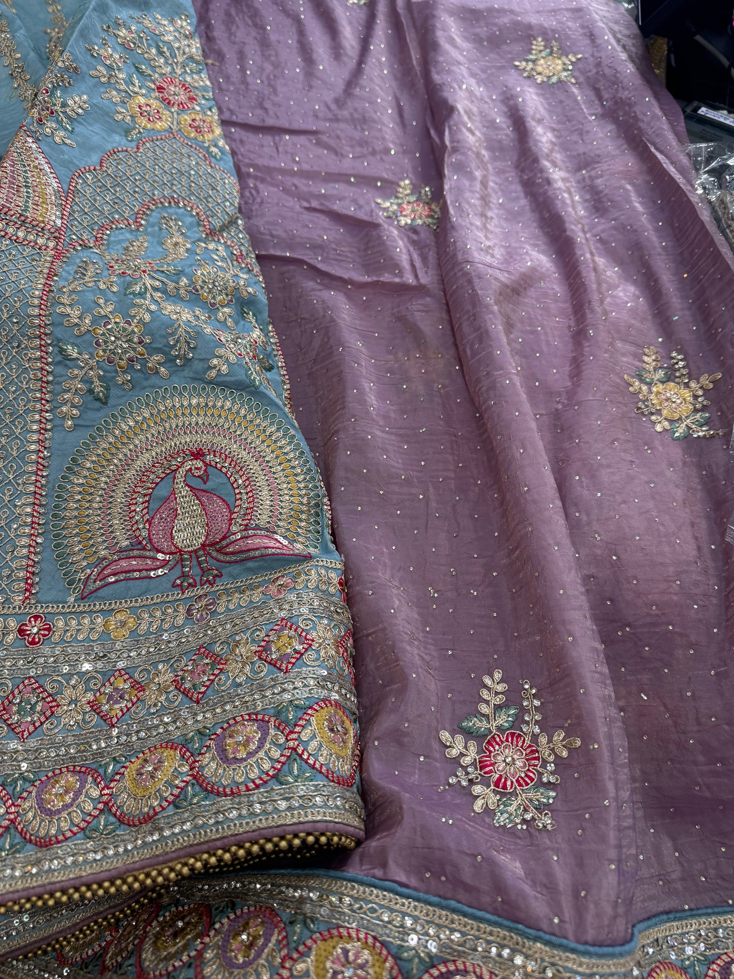 Beautiful designer silk lengha saree