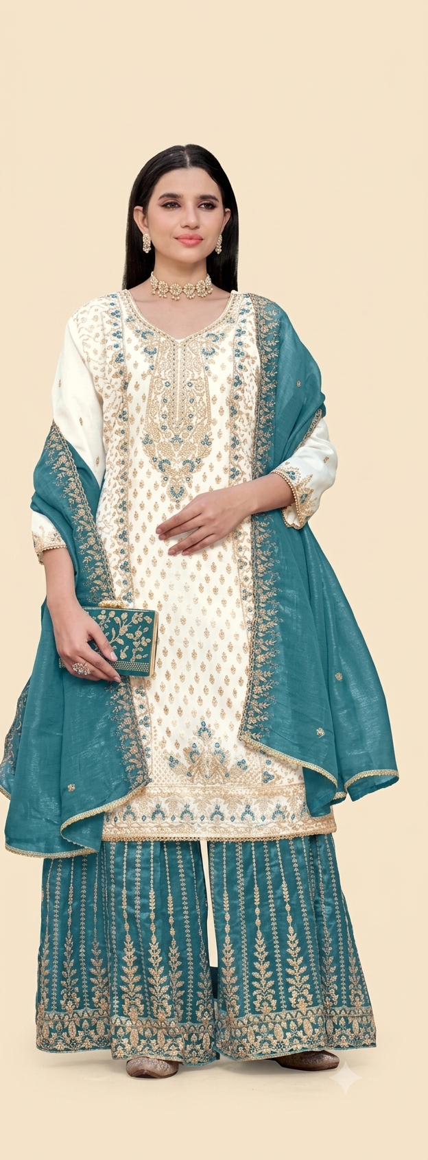 Beautiful designer plazo suit
