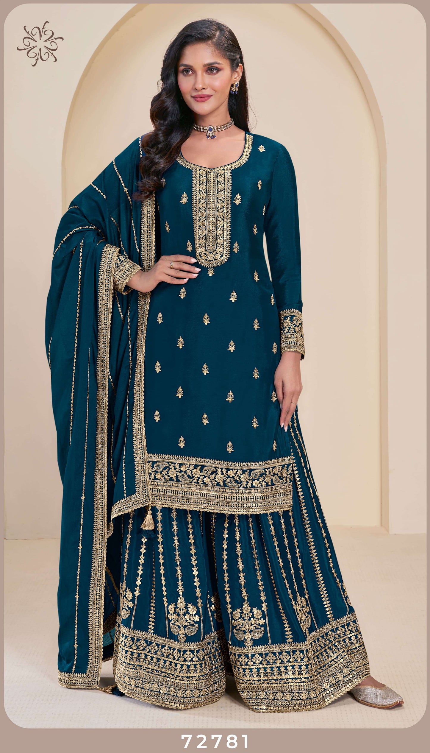 Beautiful designer plazo suit