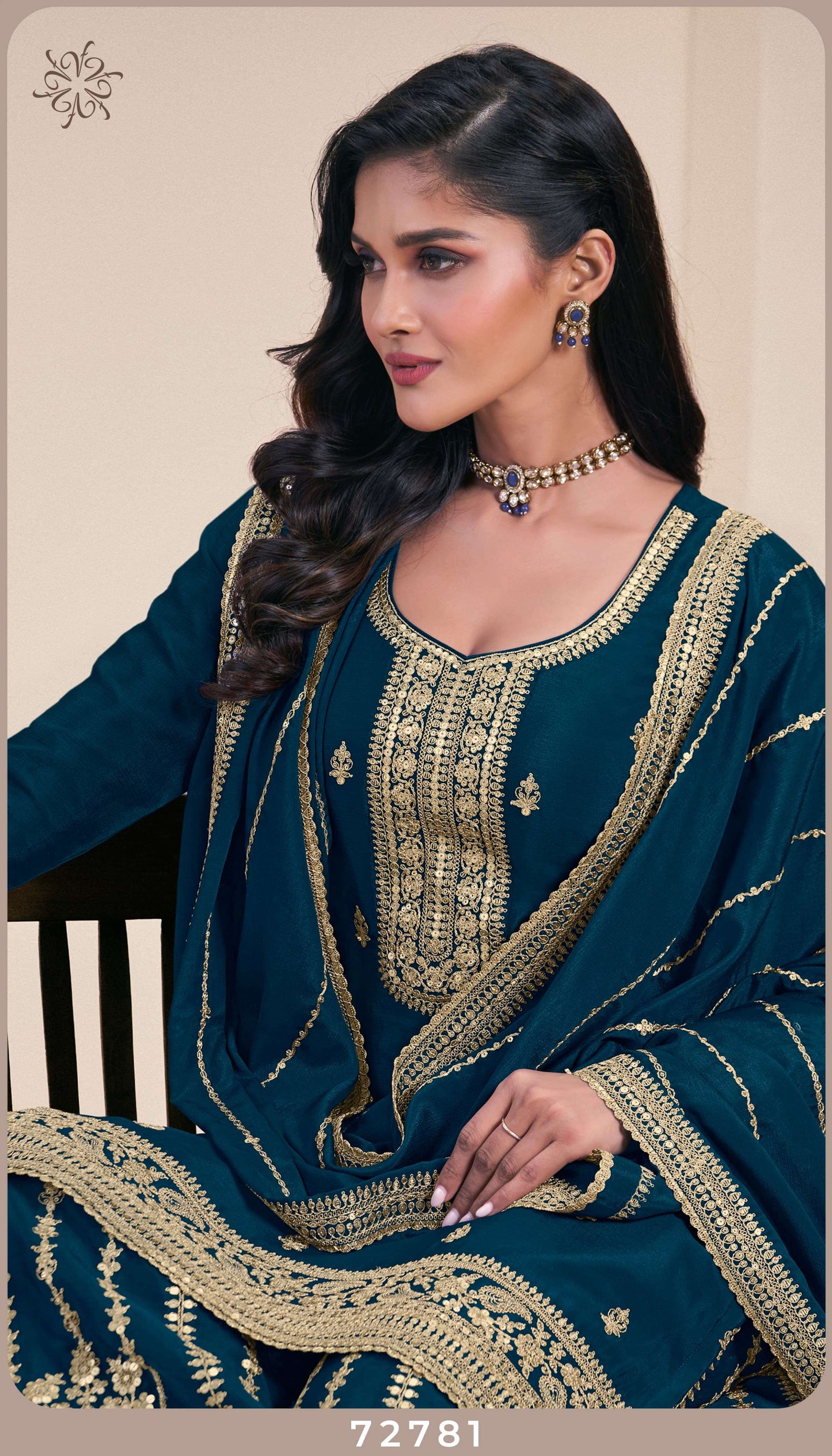 Beautiful designer plazo suit