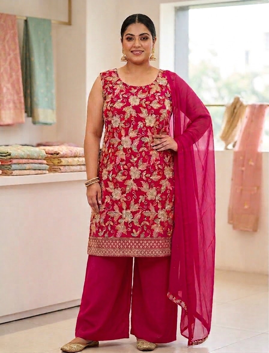 Beautiful designer plazo suit
