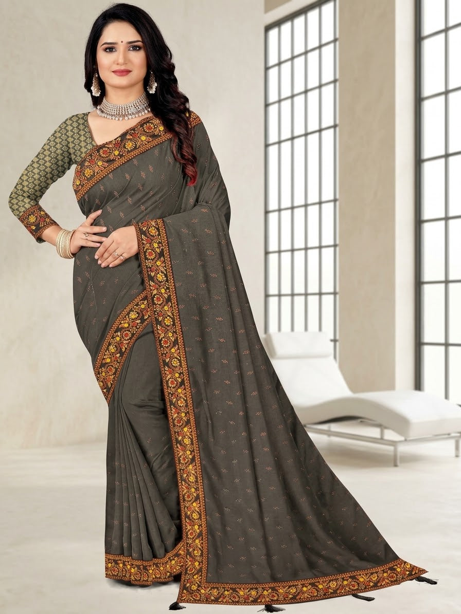 Beautiful designer crepe silk saree