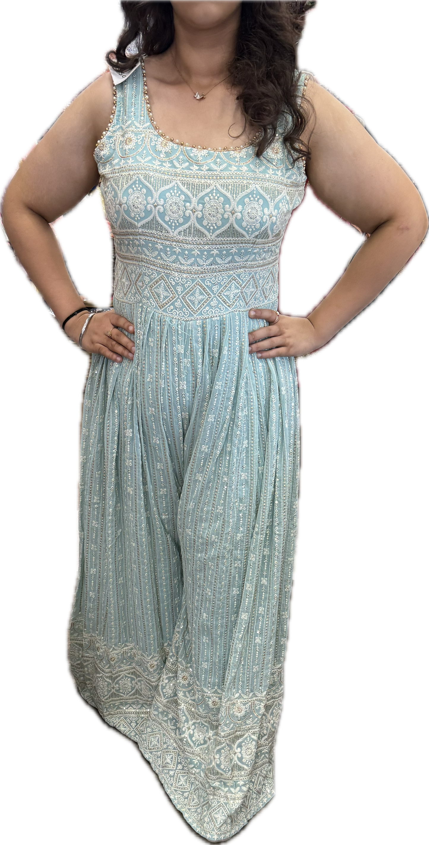 Beautiful designer lucknowi embroidery jumpsuit