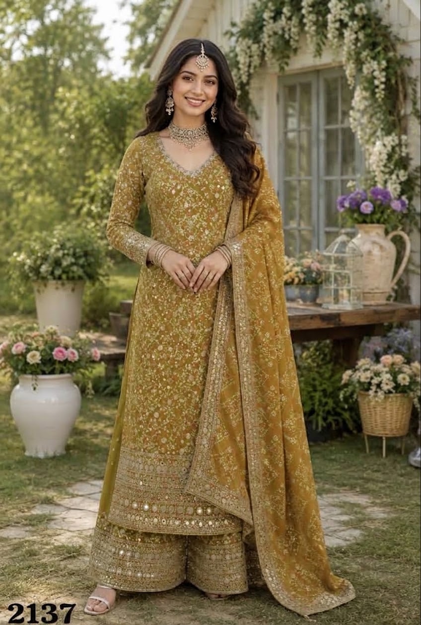 Beautiful designer bandhani plazo suit