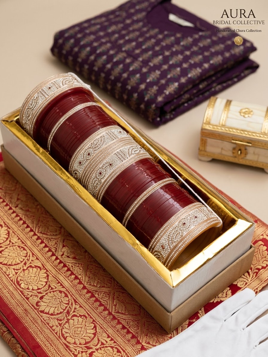 Beautiful designer chura bangle set