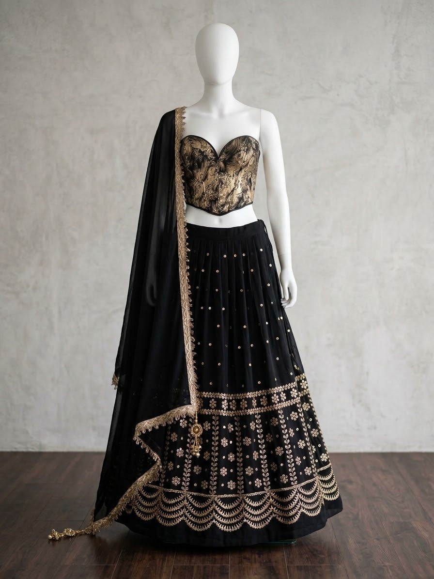 Beautiful designer corset blouse lengha