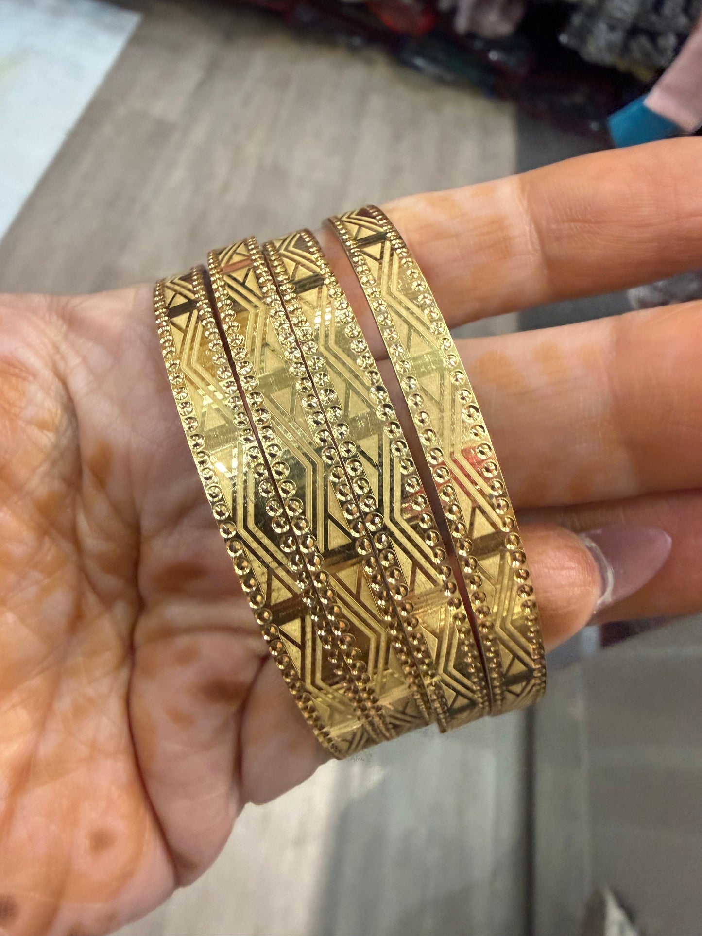 Beautiful designer gold plated bangle set