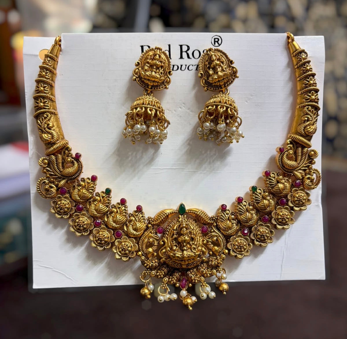 Beautiful designer temple necklace set