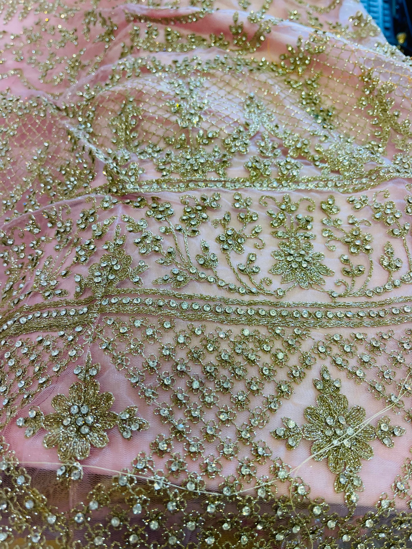 Beautiful designer semi stitch lengha