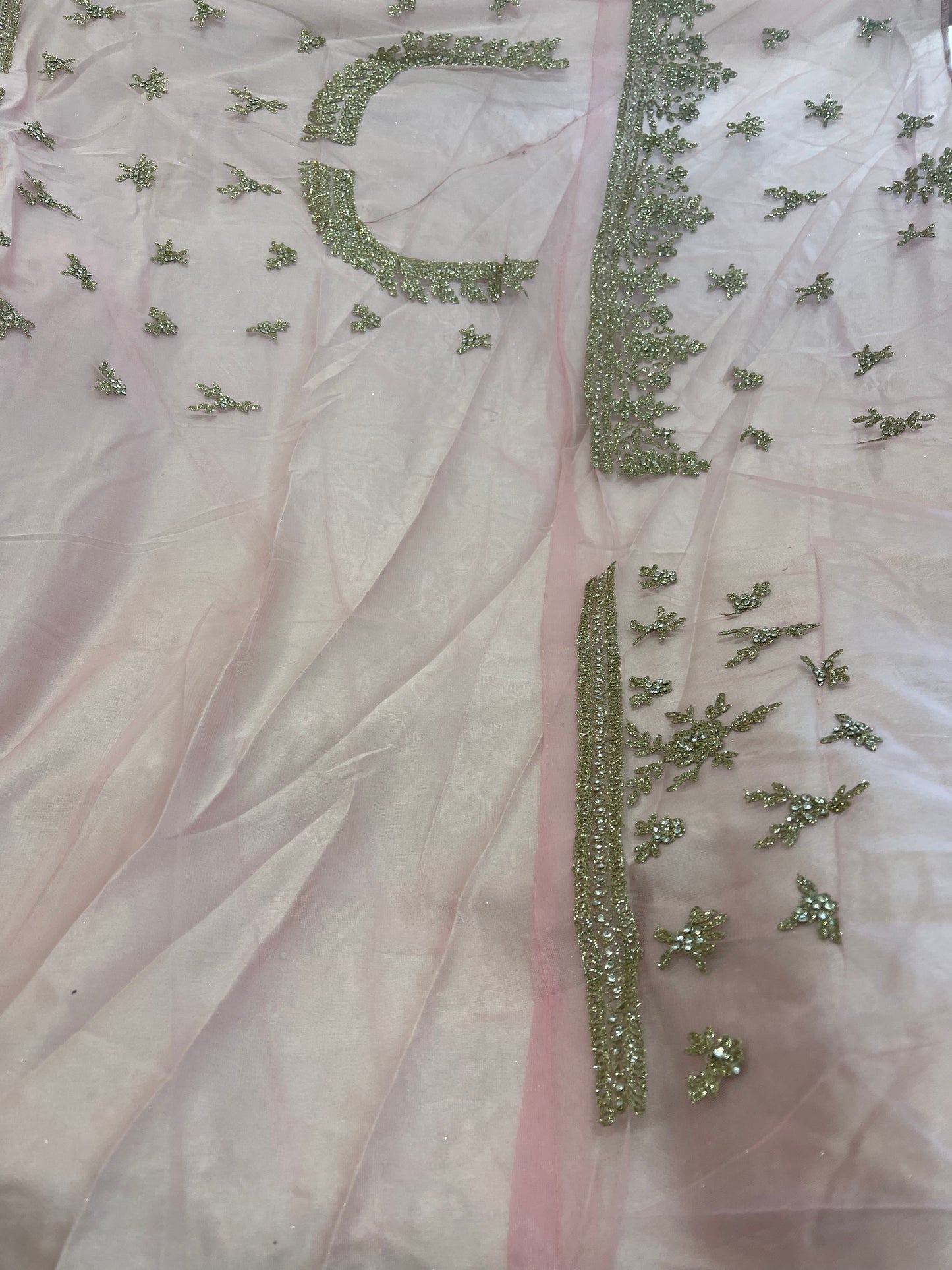 Beautiful designer semi stitch lengha
