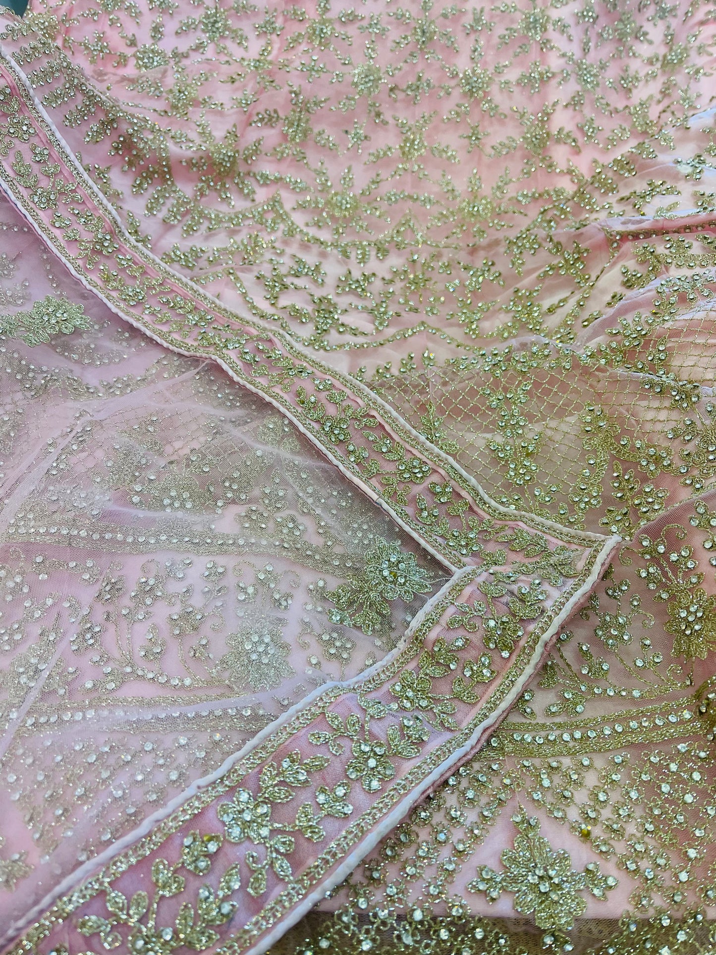 Beautiful designer semi stitch lengha