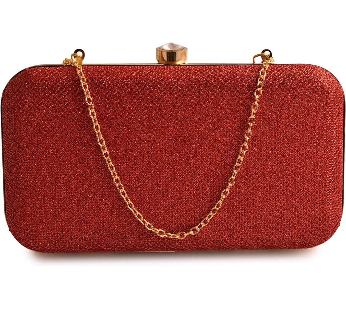 Beautiful designer Women's Oval Frame Clutch | Detachable Sling Chain | Ladies Party Wedding Purse Bag