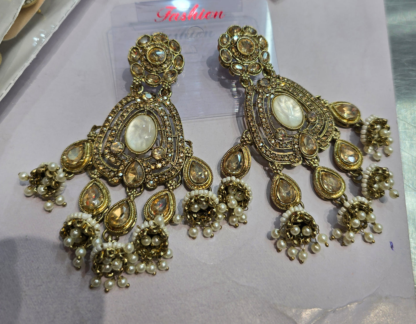 Beautiful designer gold earrings