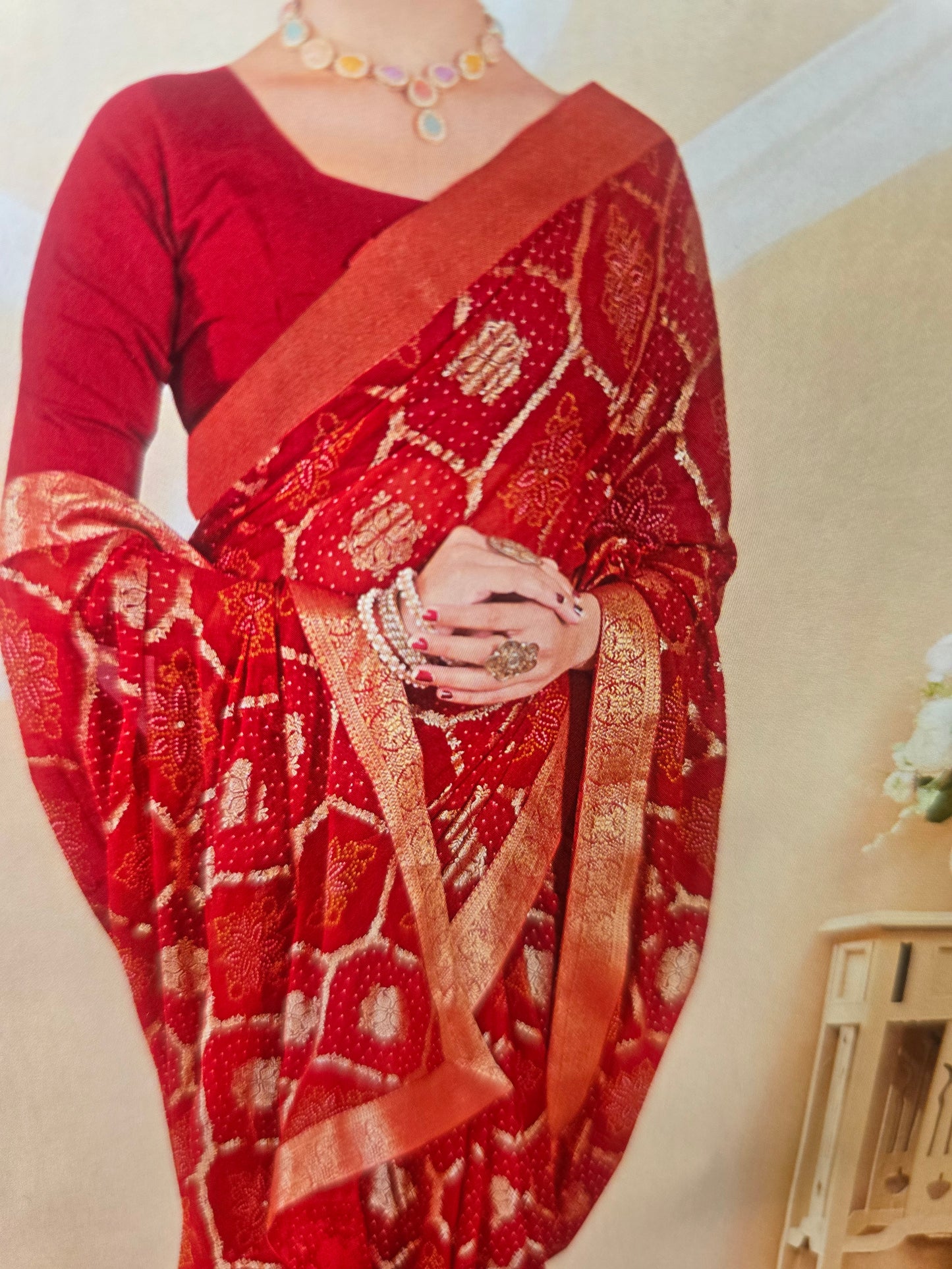 Beautiful designer bandhani saree