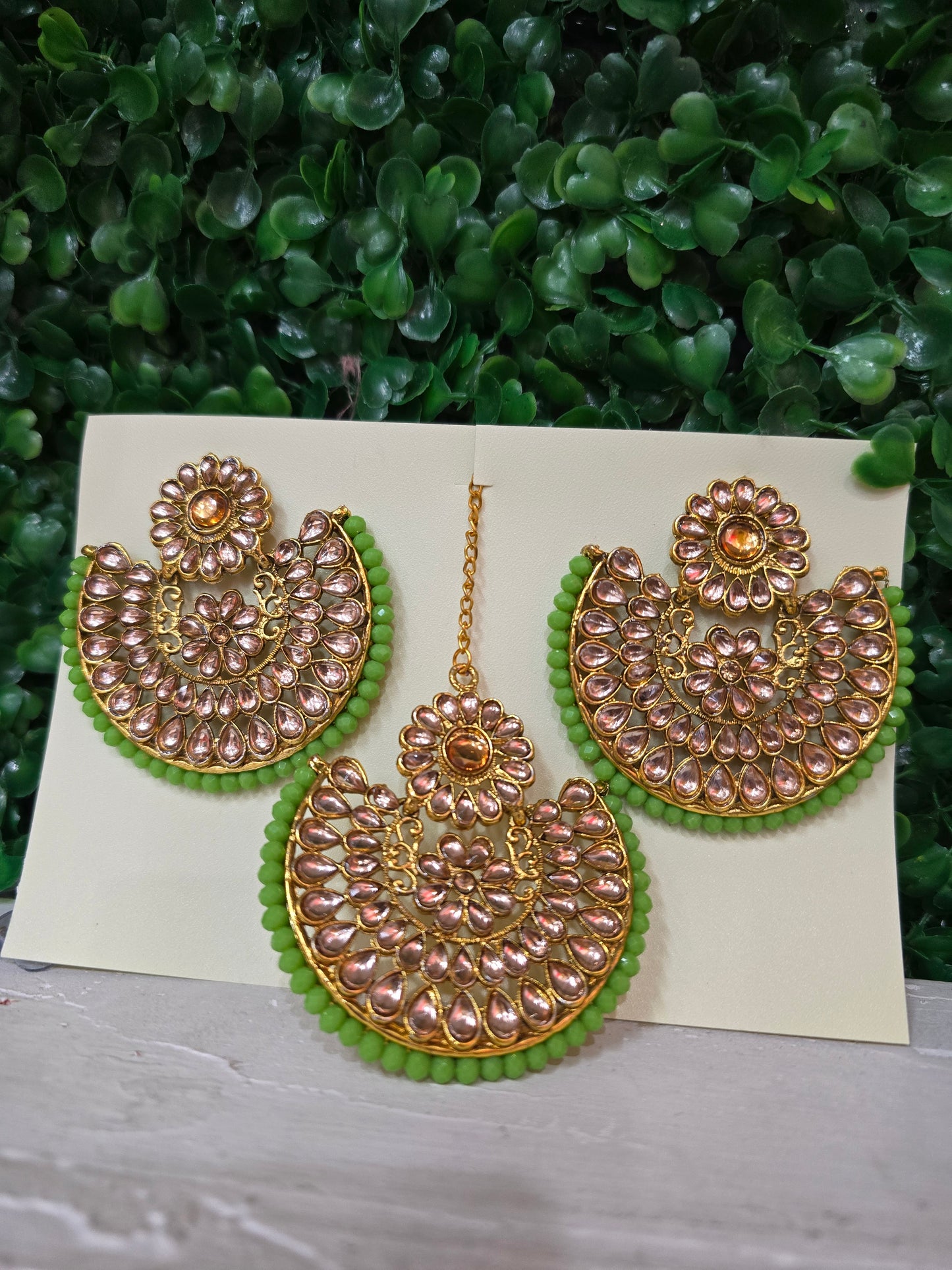 Beautiful designer earring tikkah set