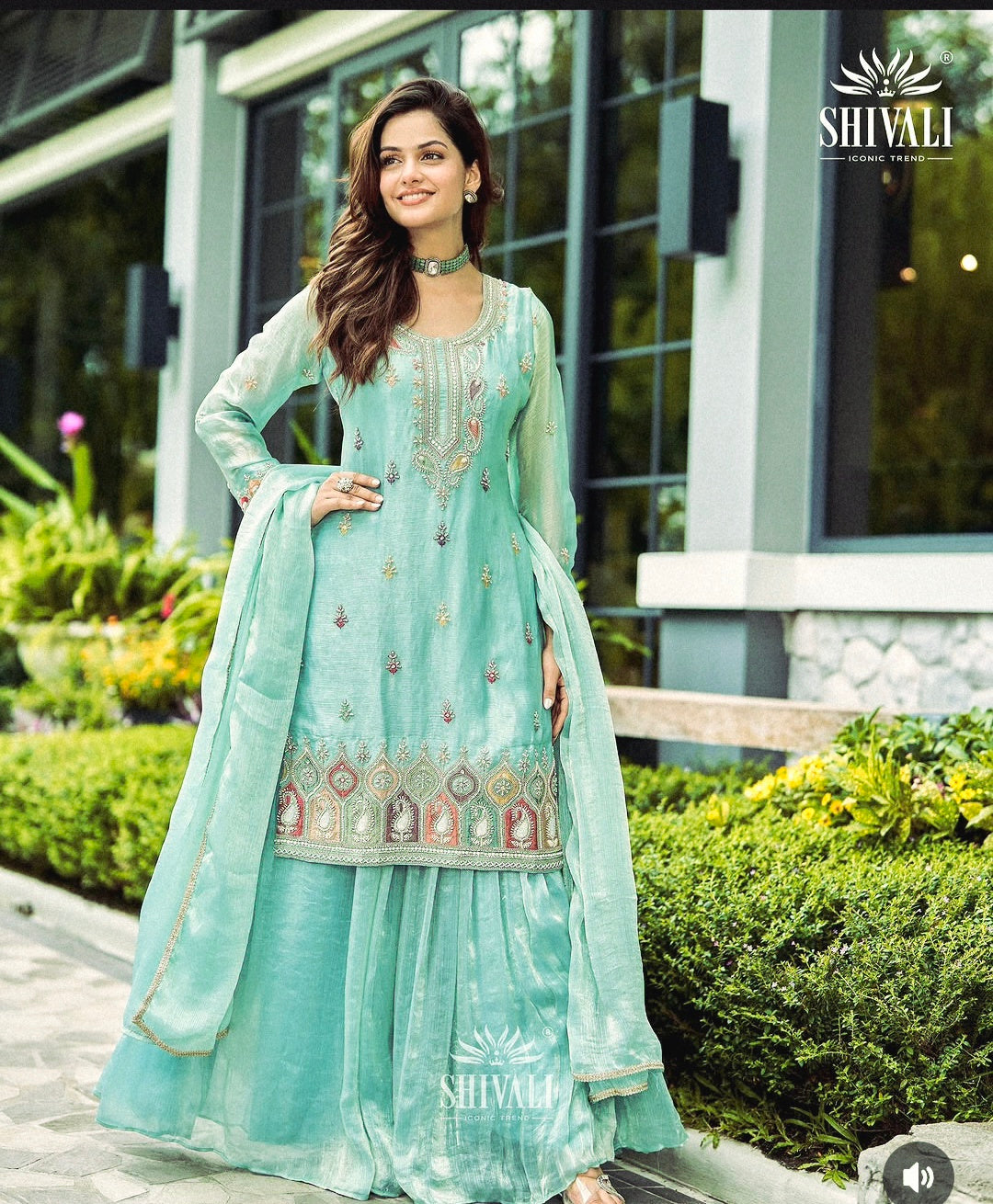 Beautiful designer plazo suit