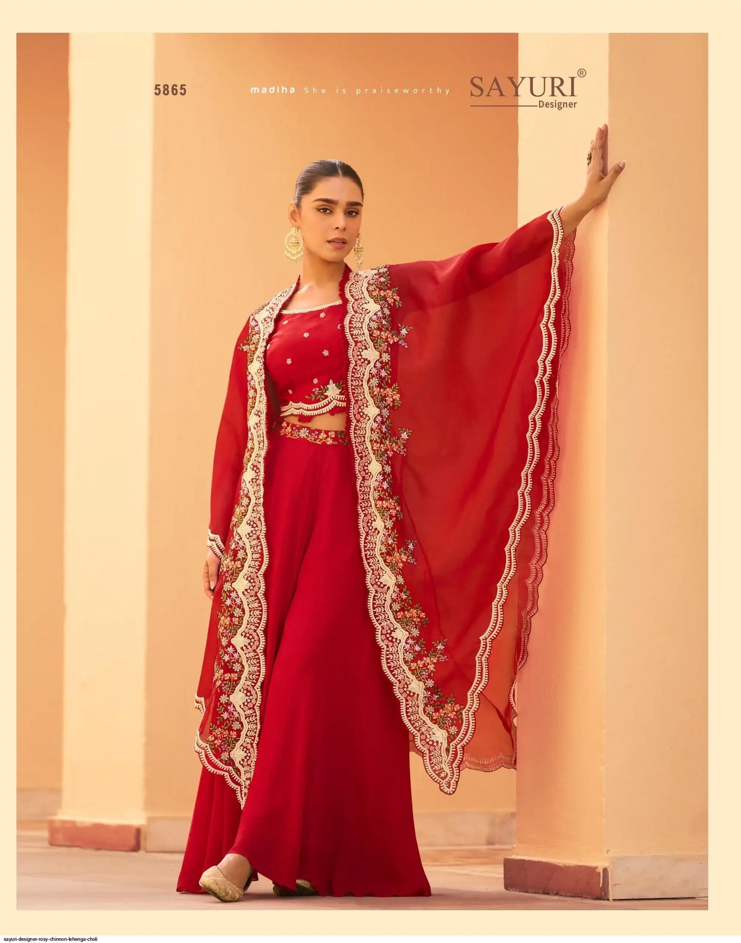 Beautiful designer indo western plazo choli with koti