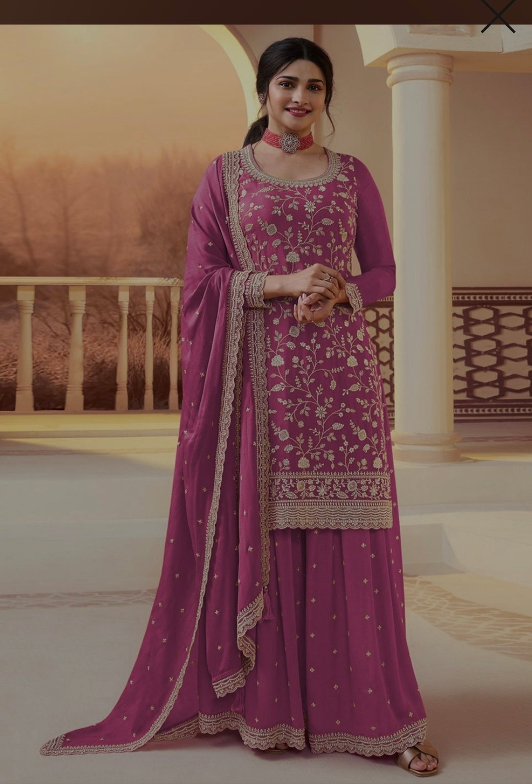 Beautiful designer plazo suit