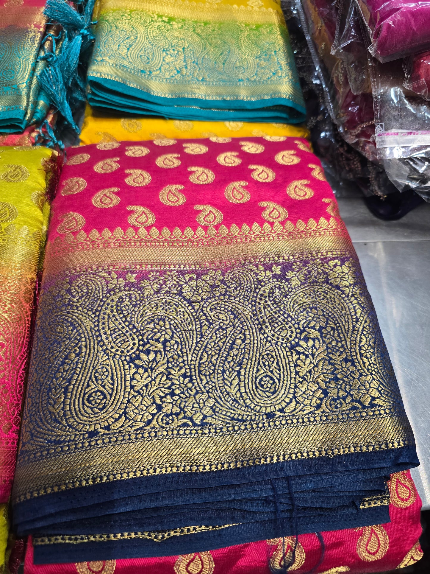 Beautiful designer temple silk saree