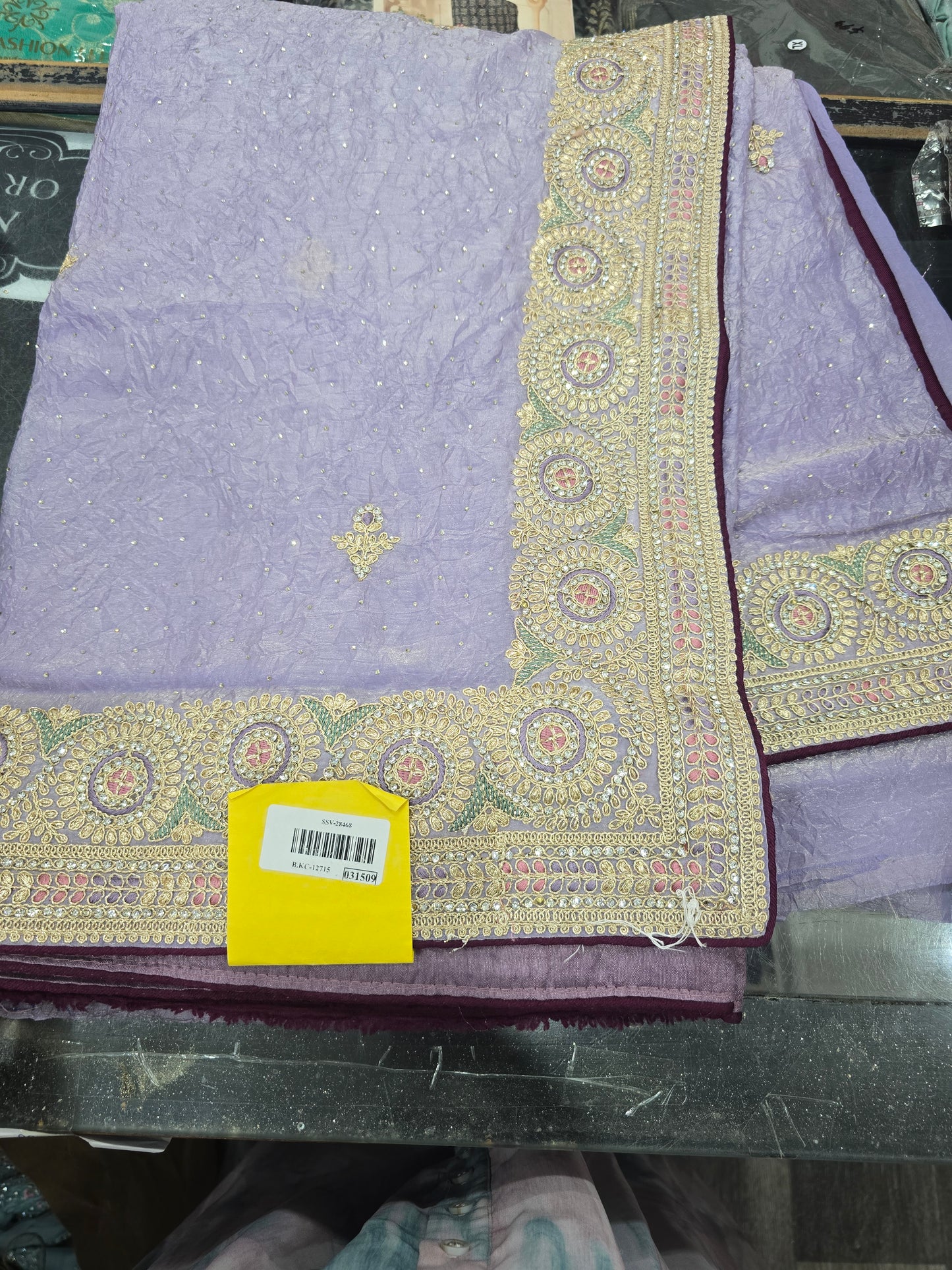 Beautiful designer fully embroidery saree with unstitched embroidery blouse