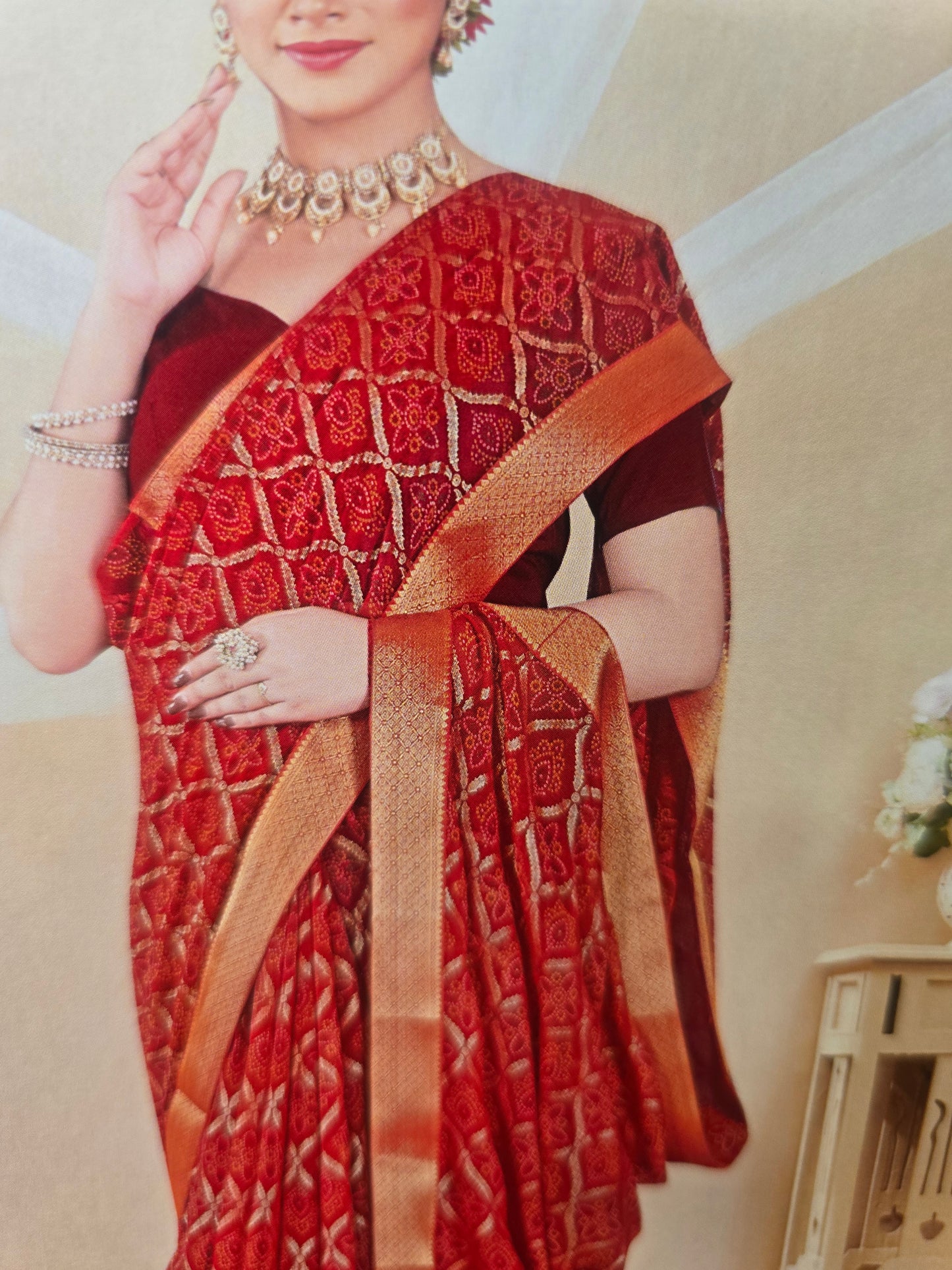 Beautiful designer bandhani saree