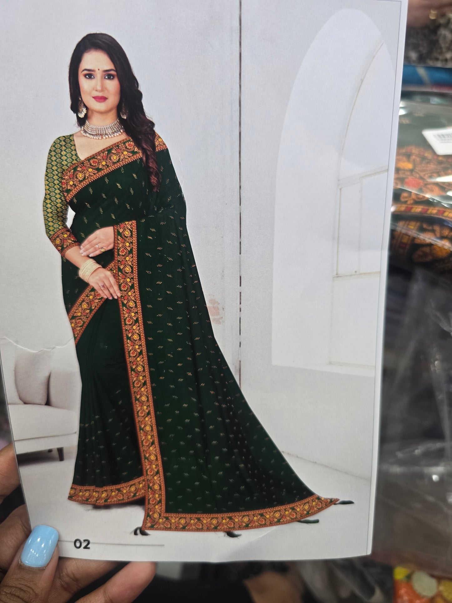 Beautiful designer crepe silk saree