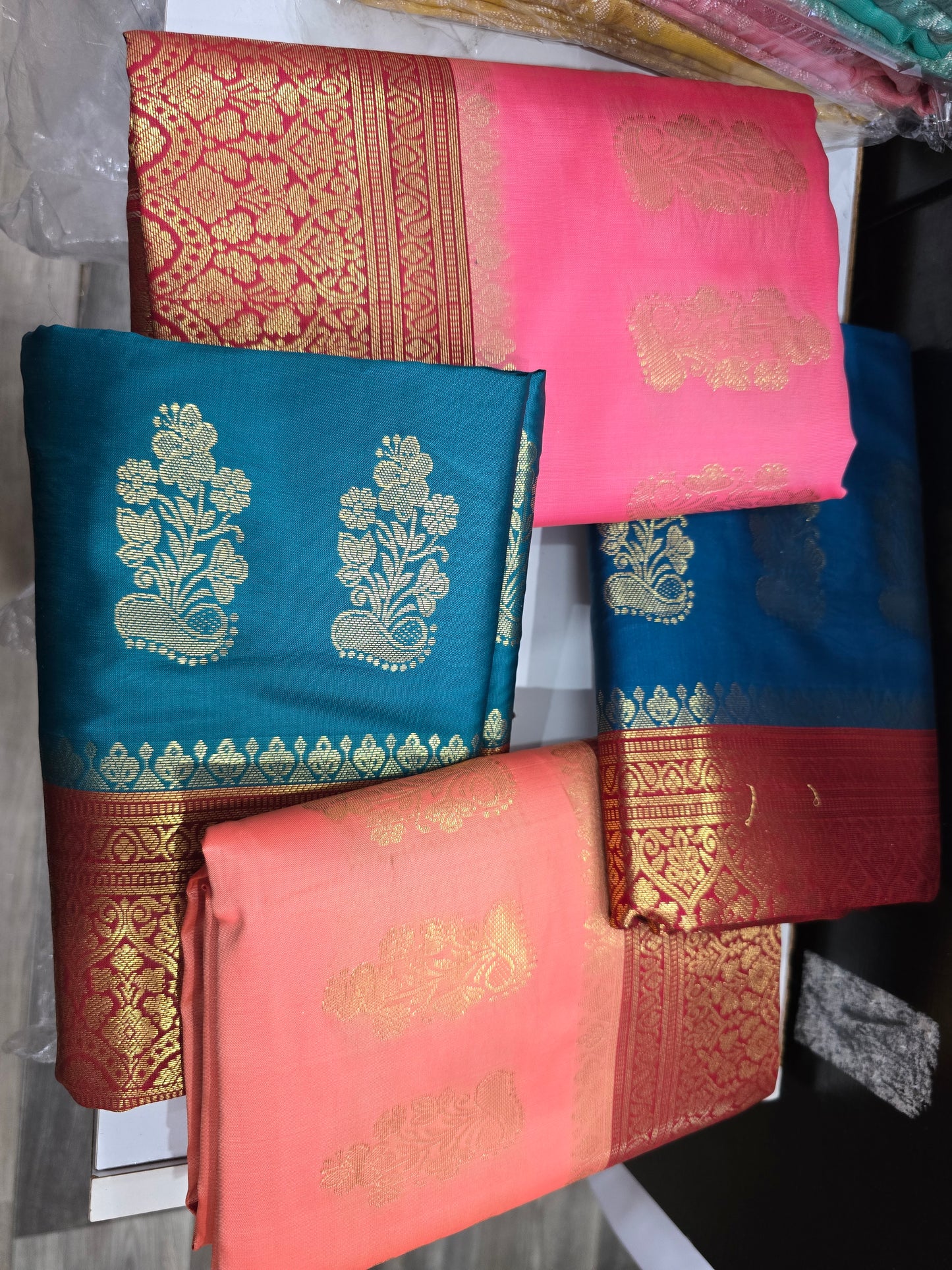 Beautiful designer temple silk saree