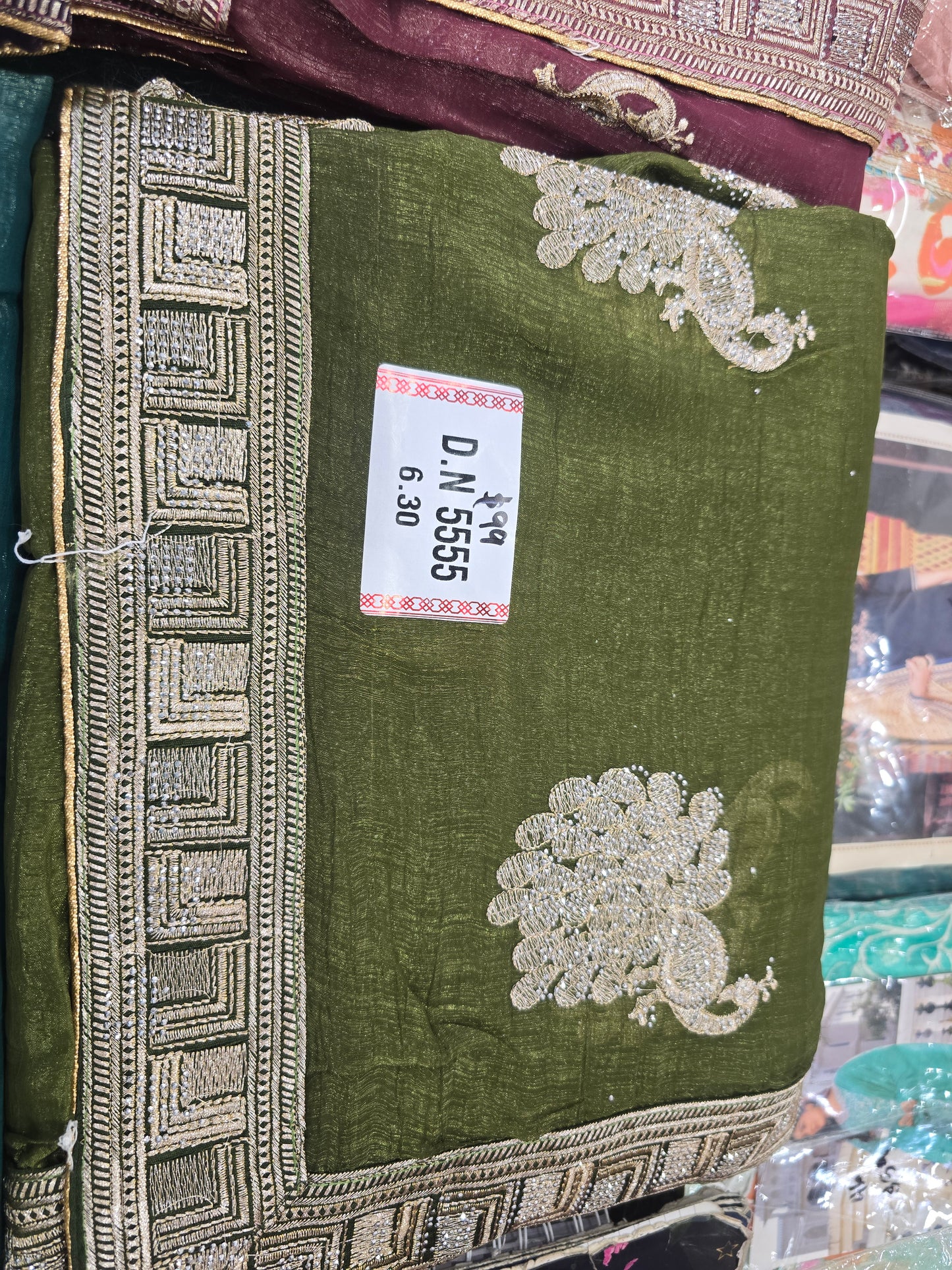 Beautiful designer hand embroidery jimmy choo saree