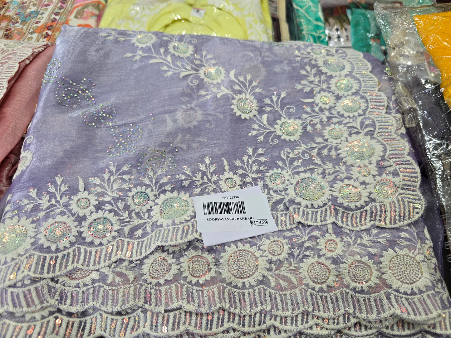 Beautiful designer hand embroidery jimmy choo saree