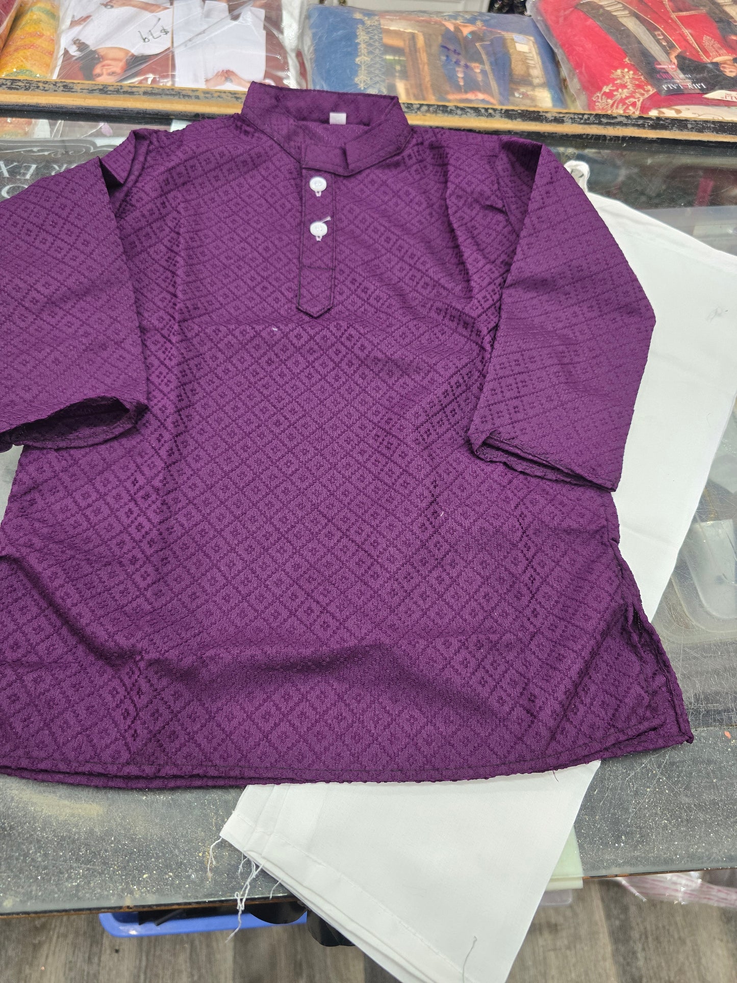 Beautiful designer chikankari kurta pyjama for baby boys