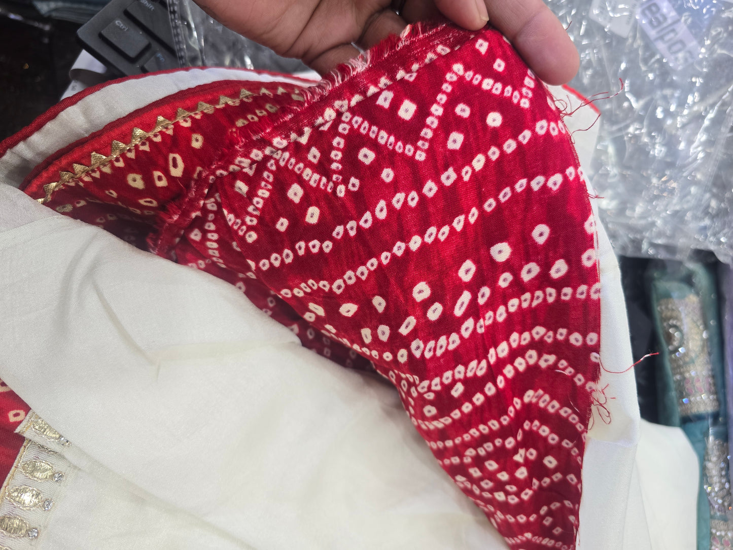 Beautiful designer bandhani silk saree