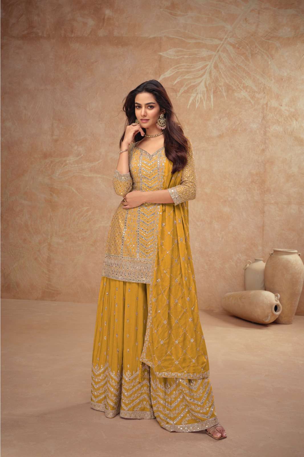 Beautiful designer plazo suit