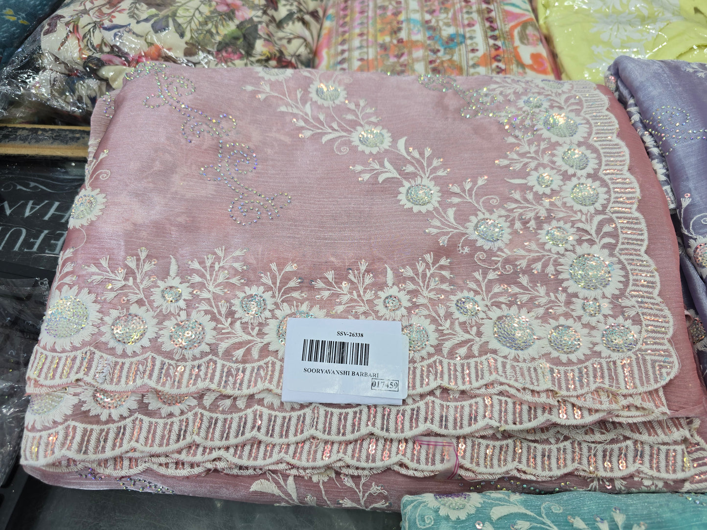 Beautiful designer hand embroidery jimmy choo saree