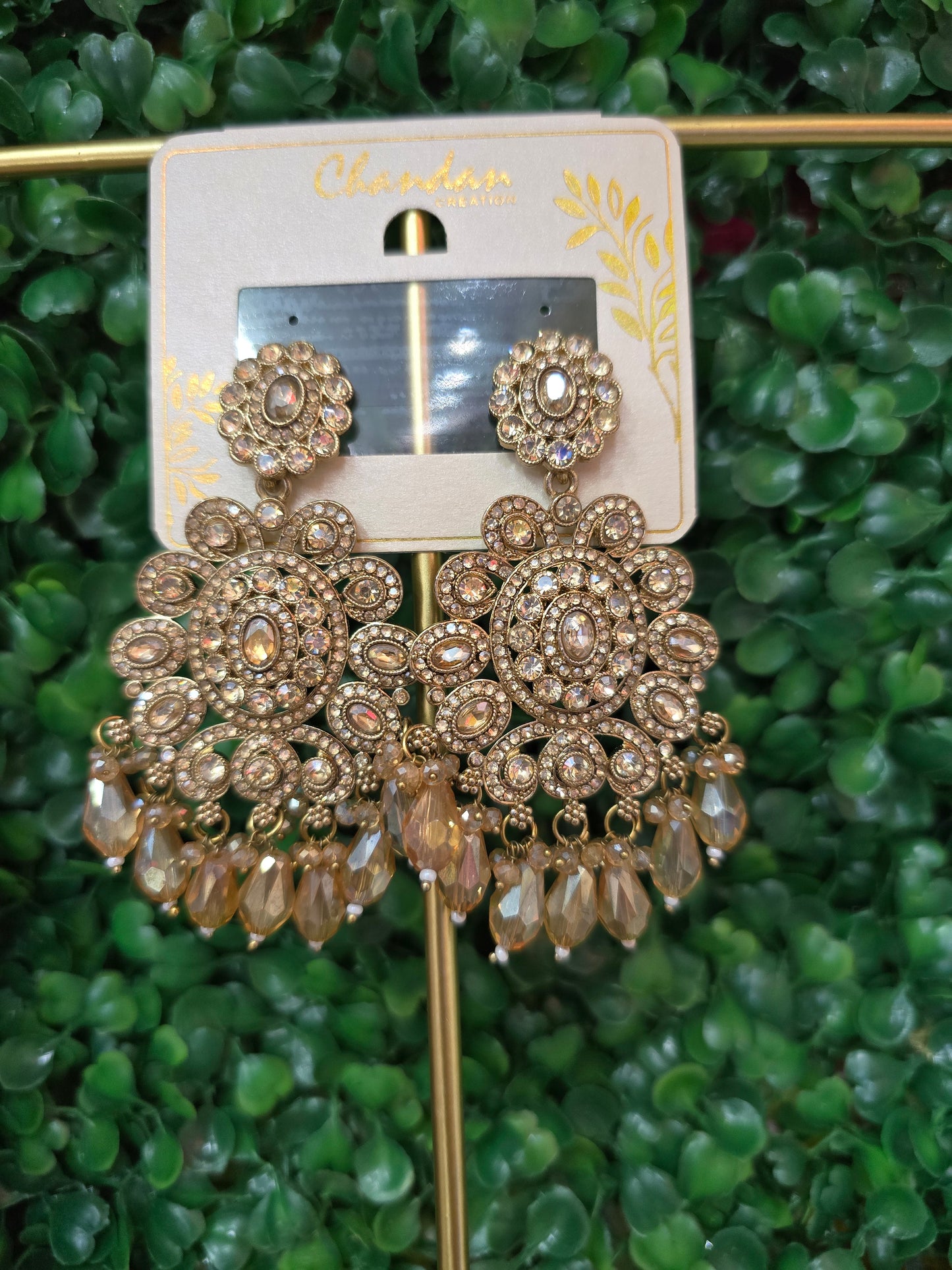 Beautiful designer gold earrings