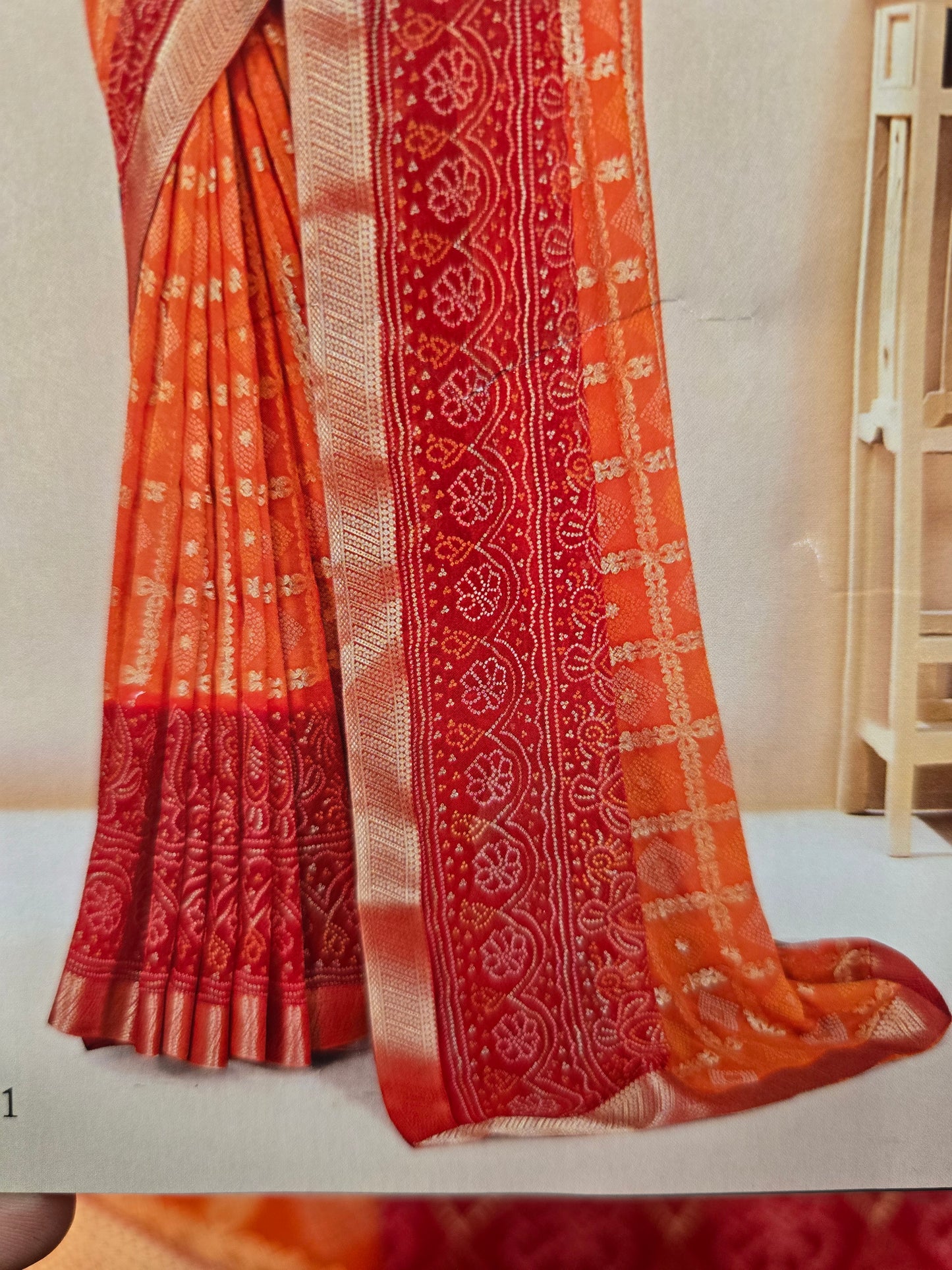 Beautiful designer bandhani saree