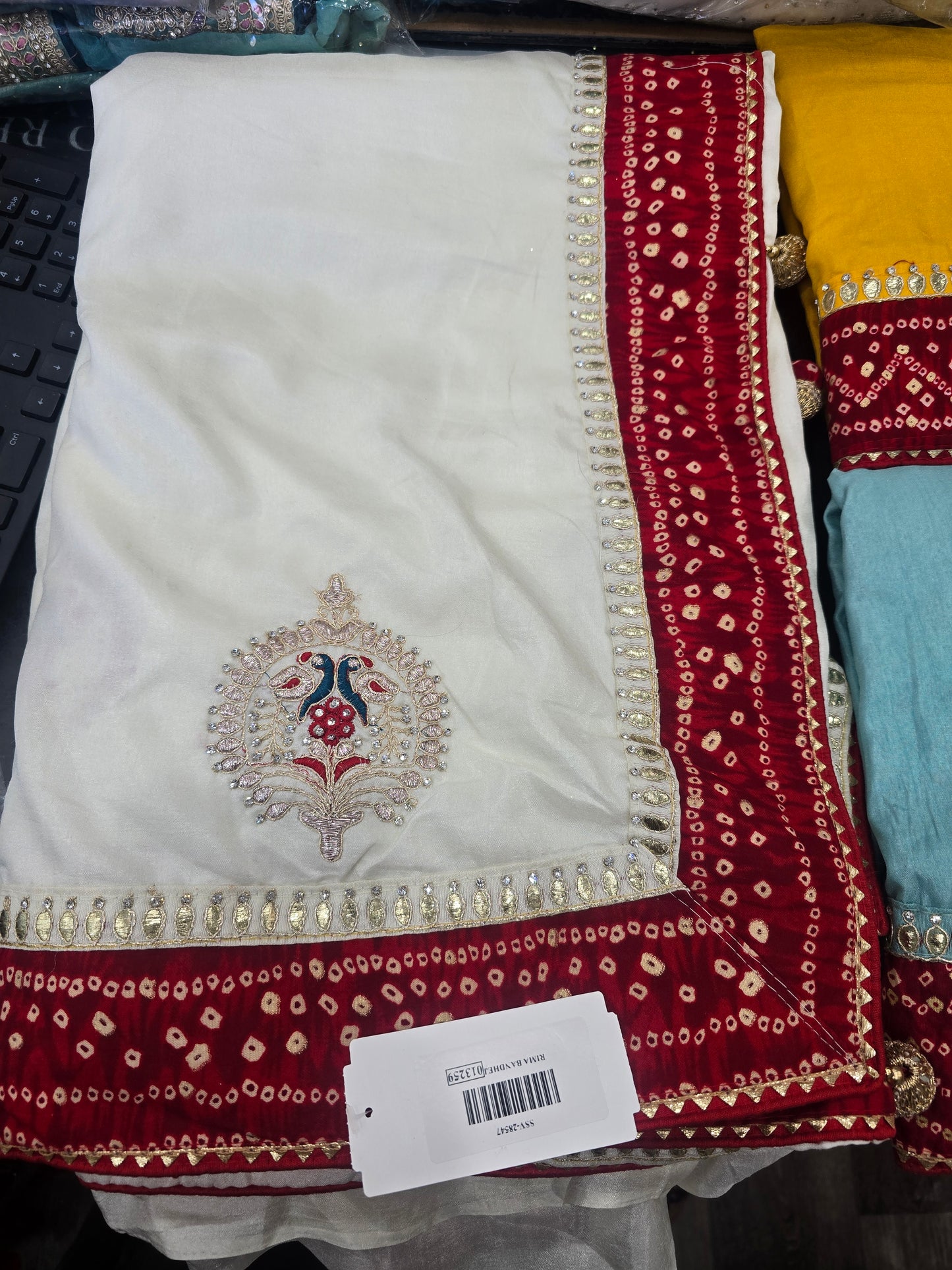 Beautiful designer bandhani silk saree