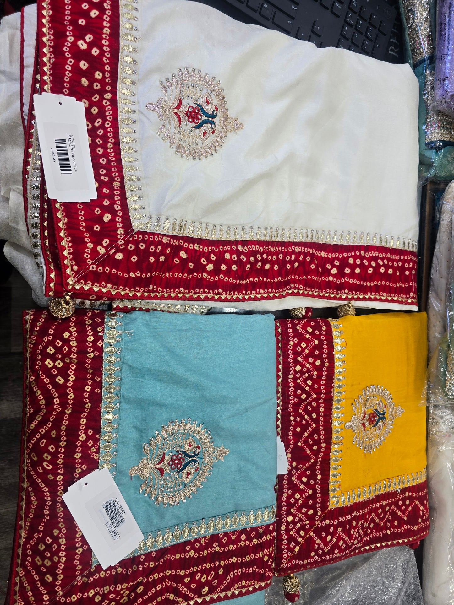 Beautiful designer bandhani silk saree