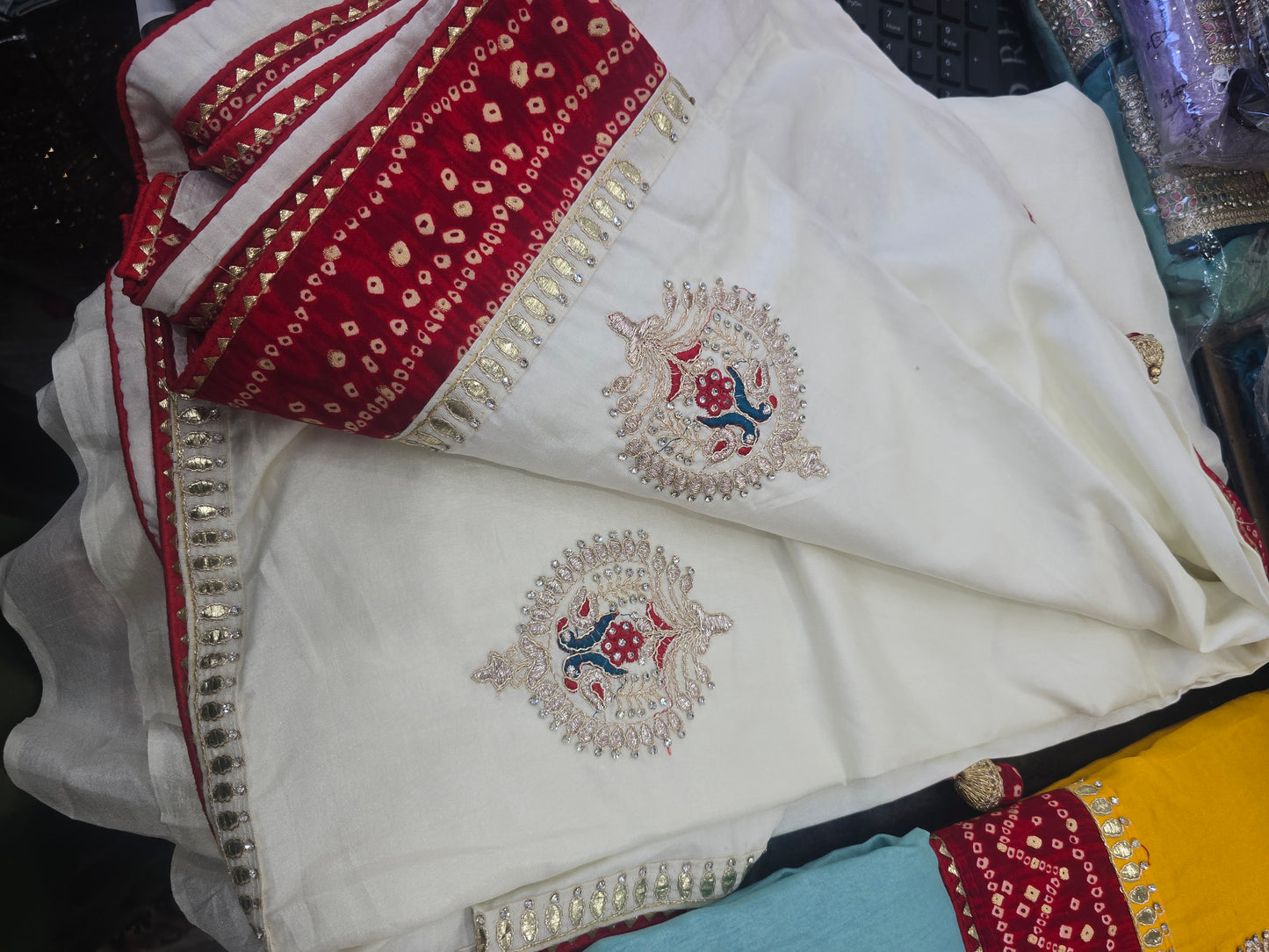 Beautiful designer bandhani silk saree