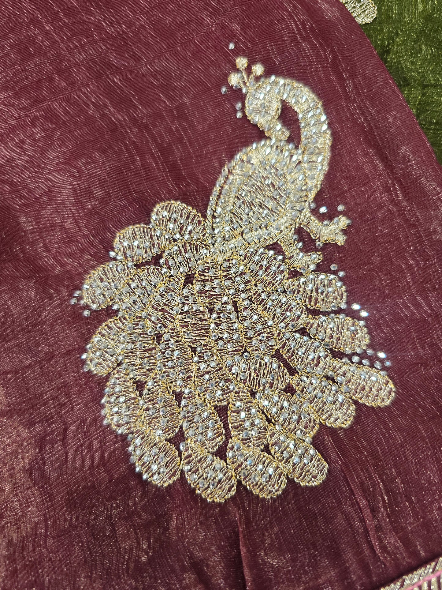 Beautiful designer hand embroidery jimmy choo saree