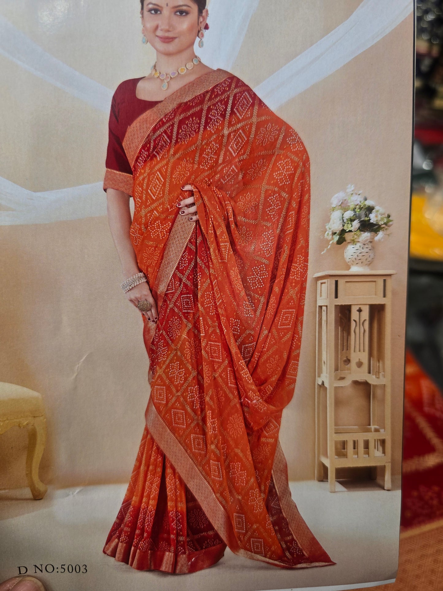 Beautiful designer bandhani saree