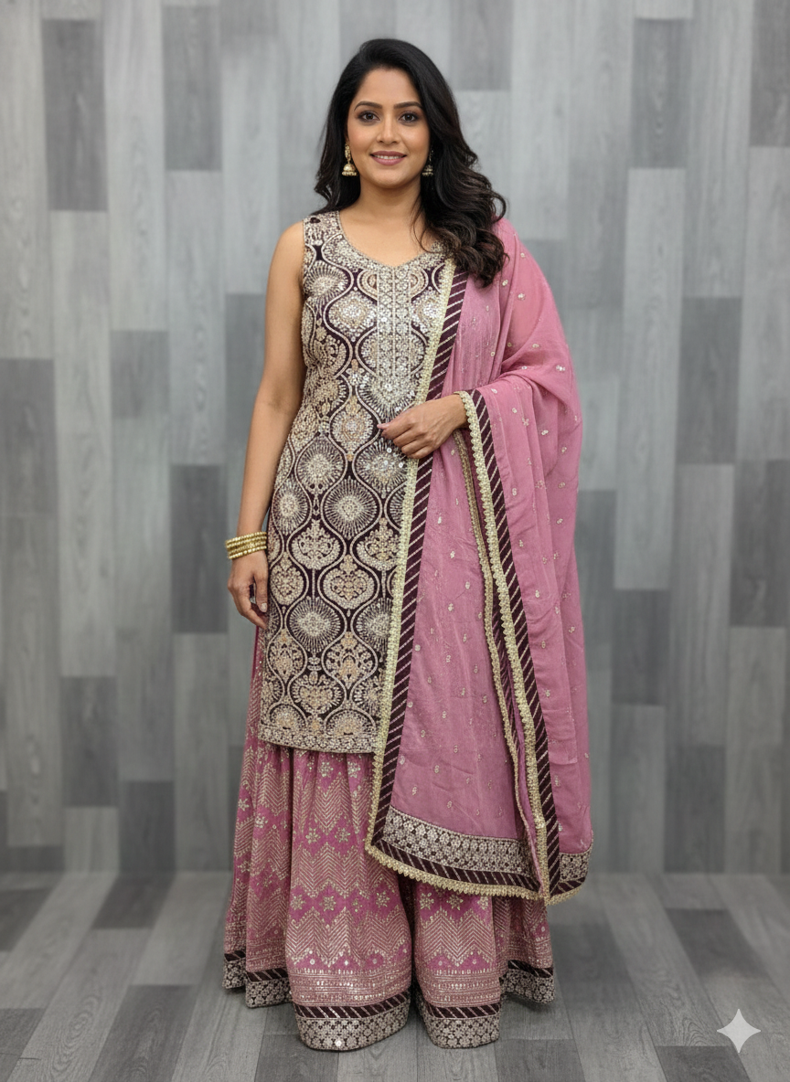 Beautiful designer skirt pants suit