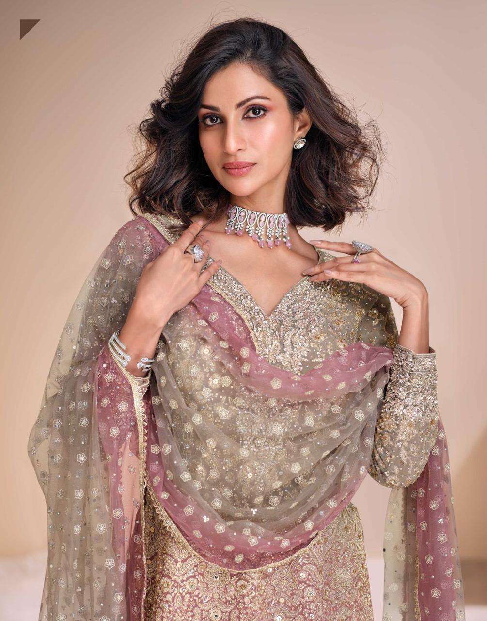 Beautiful designer plazo suit