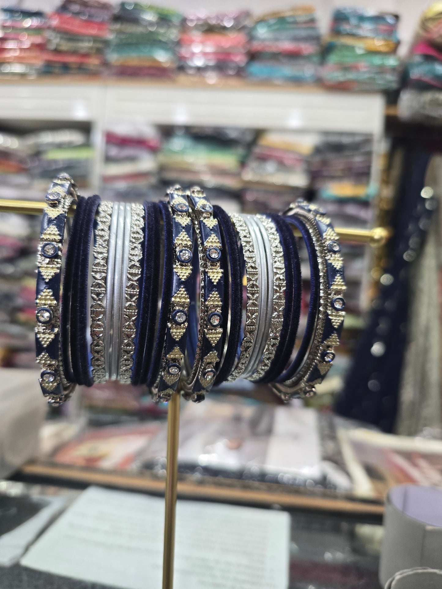 Beautiful designer navy blue bangle set