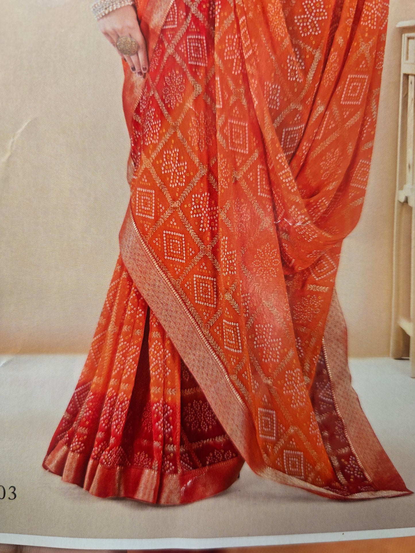 Beautiful designer bandhani saree