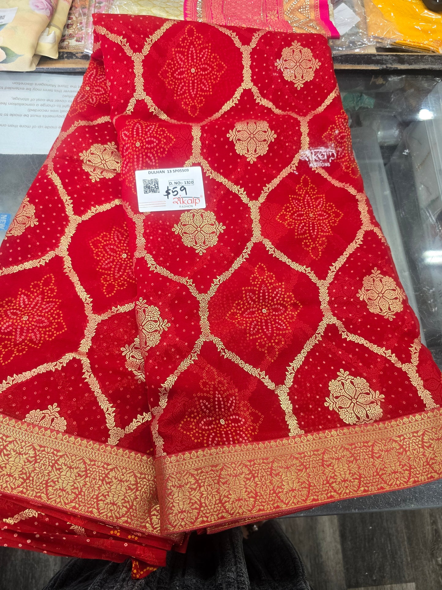 Beautiful designer bandhani saree