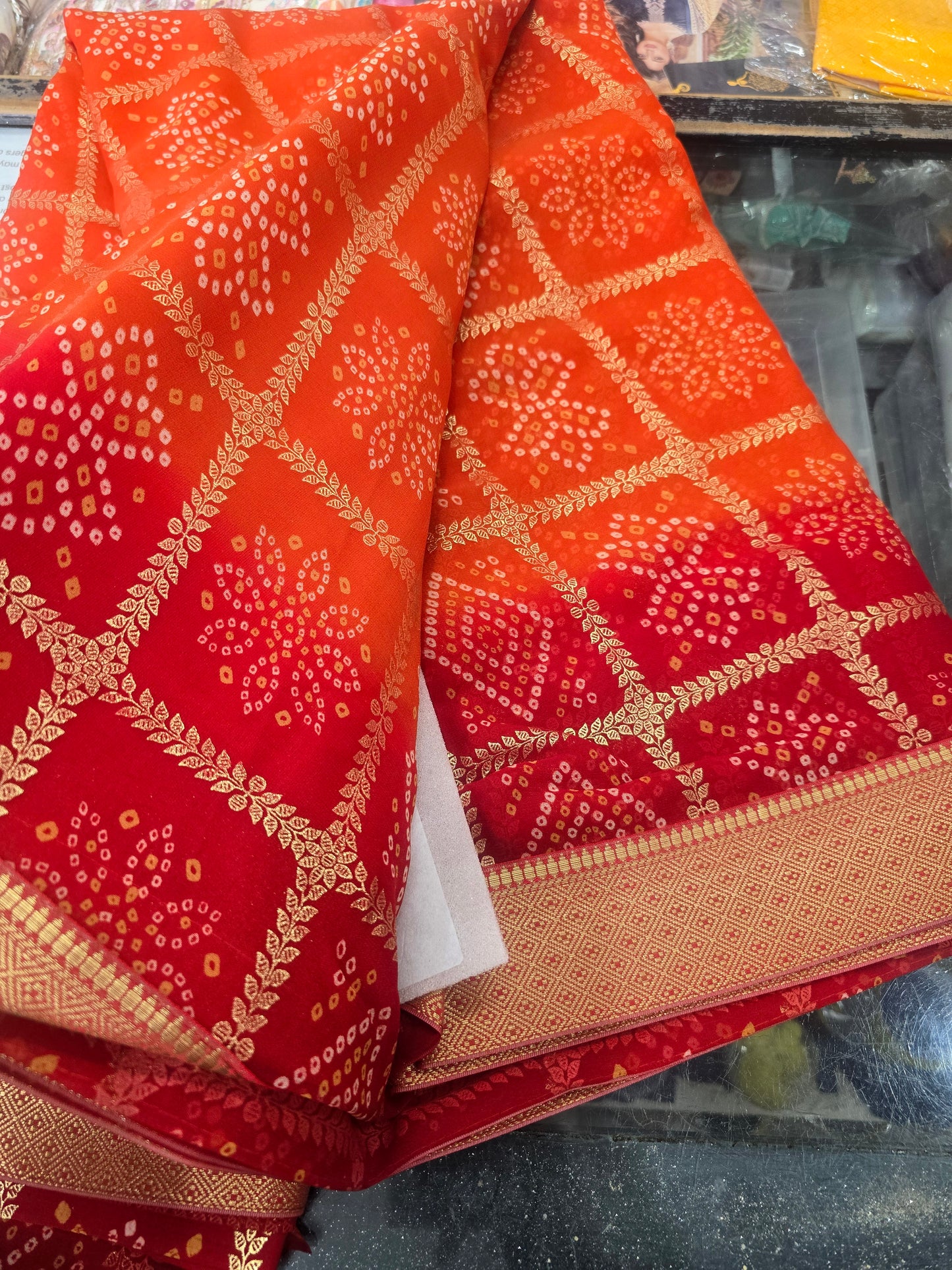 Beautiful designer bandhani saree