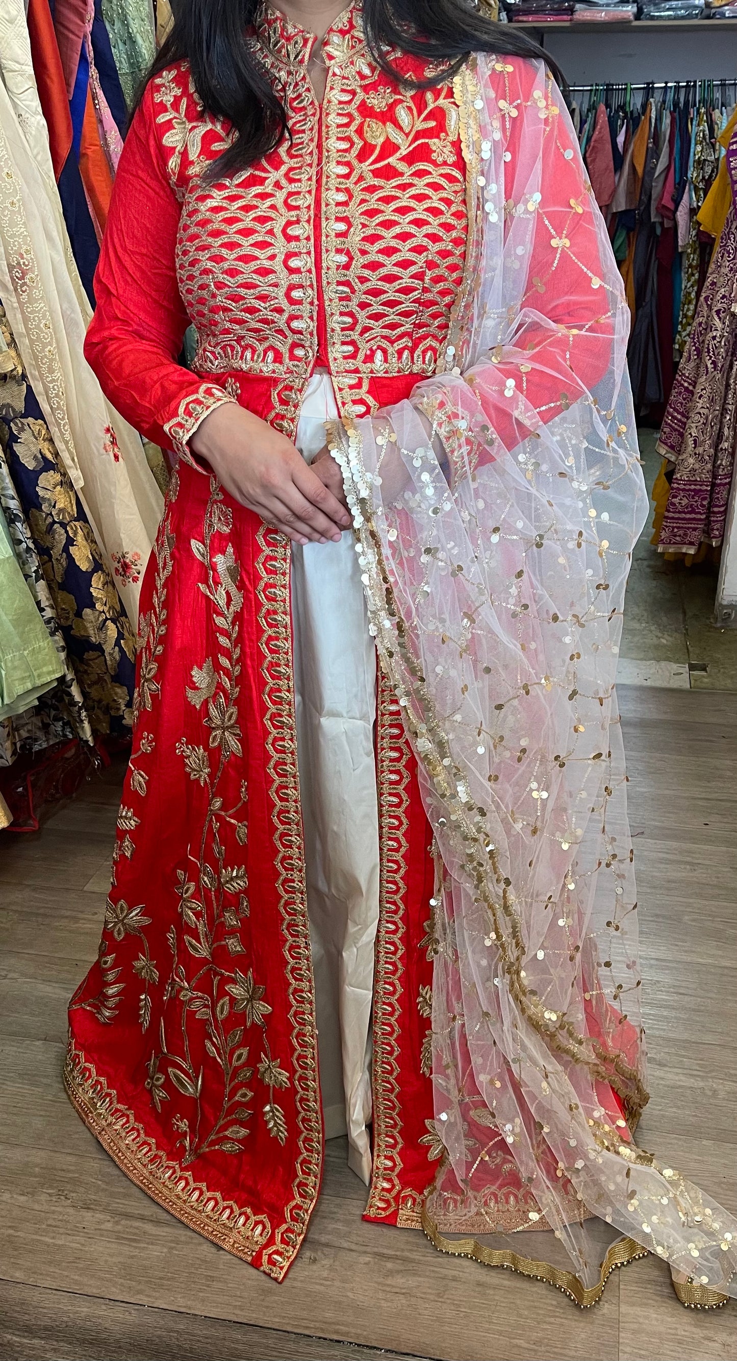 Beautiful designer long top lengha