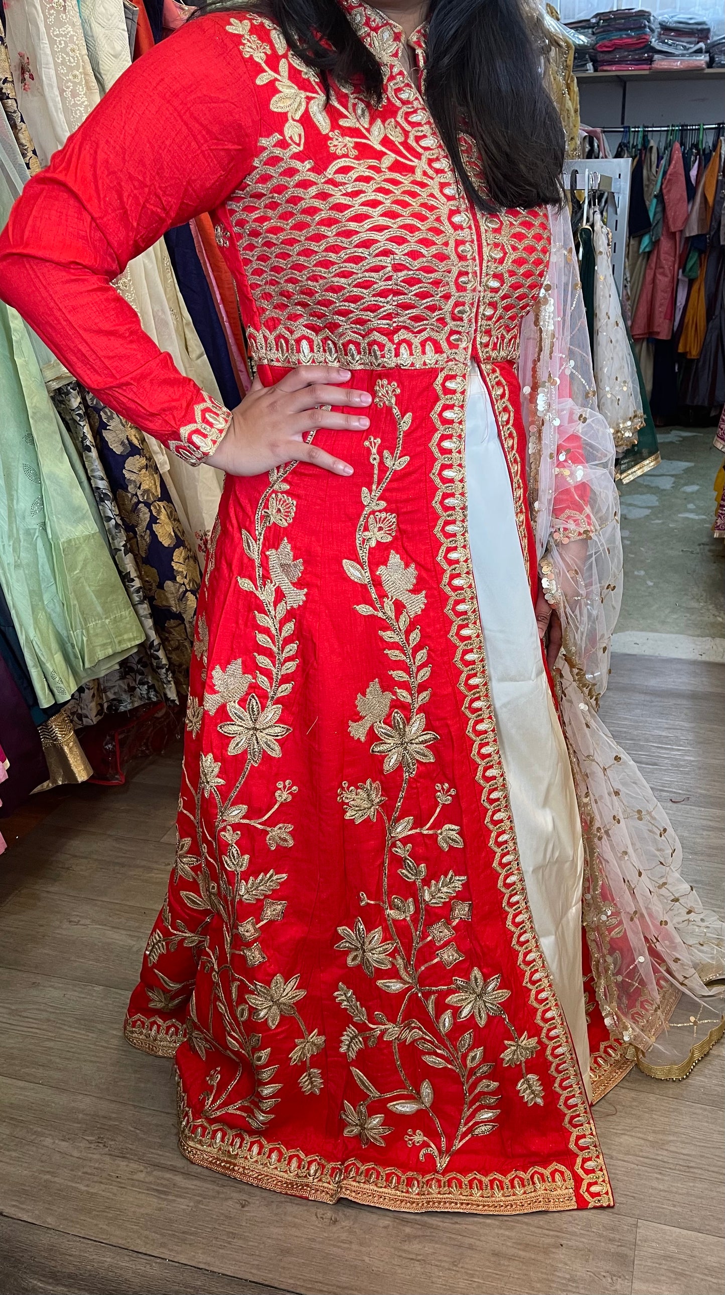 Beautiful designer long top lengha