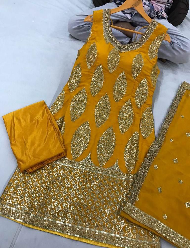 Beautiful designer straight embroidery suit